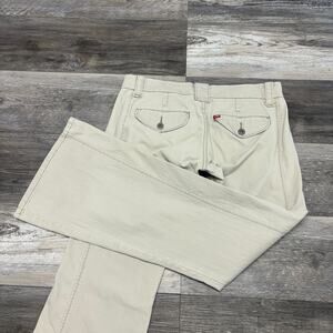 Vintage Y2K Levis Cream Womens JR 7 Low Rise Stretch Flared Bell Bottom‎ Jeans